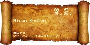 Miron Rodion névjegykártya